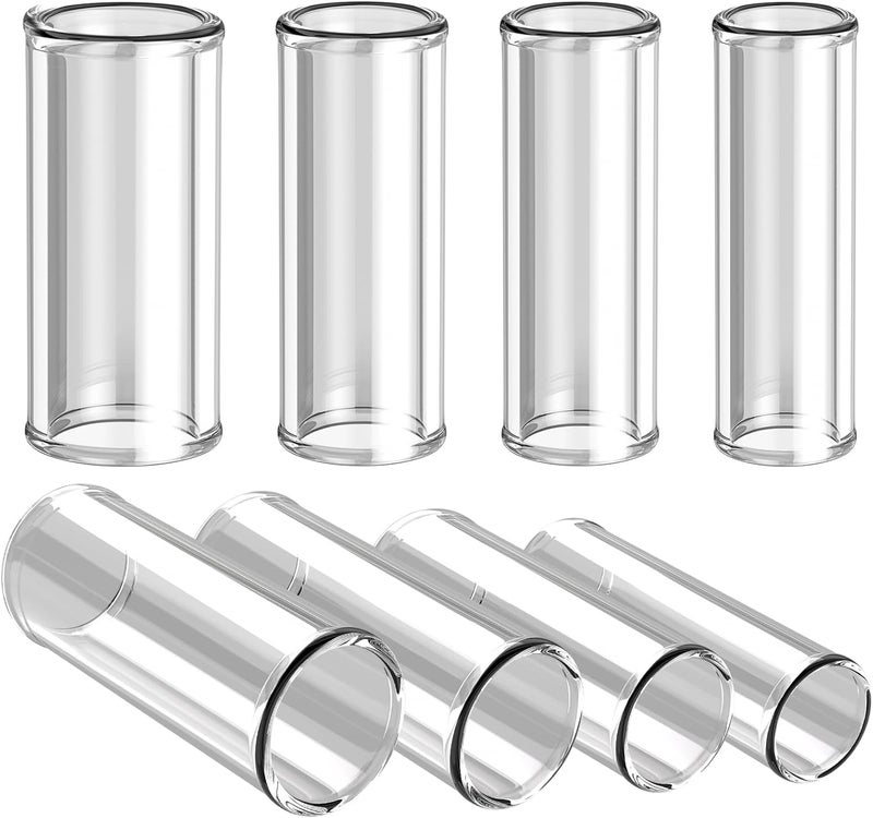 LIFEHIM 8pcs Glass Guitar Slide for Electric and Acoustic: Finger Knuckle Slide Guitar Multisize with Extra Large Guitar Slides Glass Small Medium and Large Long 70mm - Image 1